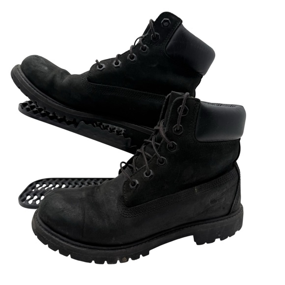 Timberland Premium 6” Boots Women 6.5 Black Nubuck Leather Ankle Work Shoe 8658a - Picture 1 of 14
